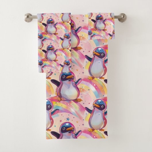 Niedliches Regenbogenmuster Badhandtuch Set (Insitu)