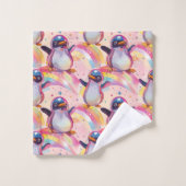 Niedliches Regenbogenmuster Badhandtuch Set (Waschlappen)