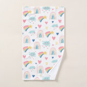 Niedliches Regenbogenmuster Badhandtuch Set (Handtuch)