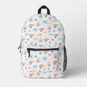 Niedliches Regenbogenmuster Bedruckter Rucksack (Vorderseite)
