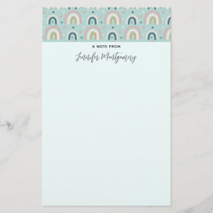 Niedliches Regenbogenmuster Briefpapier
