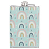 Niedliches Regenbogenmuster Flachmann (Rückseite)