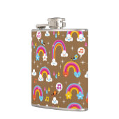 niedliches Regenbogenmuster Flachmann (Links)