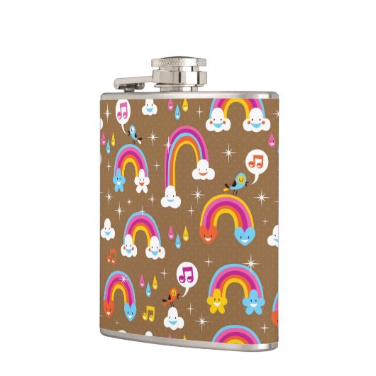 niedliches Regenbogenmuster Flachmann (Links)