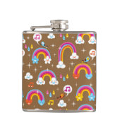 niedliches Regenbogenmuster Flachmann (Vorderseite)