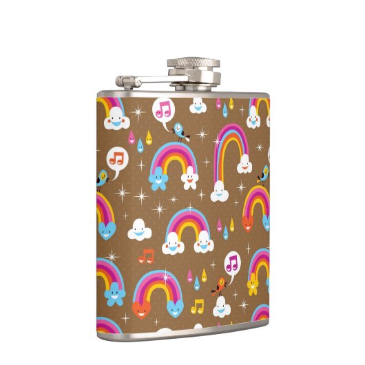 niedliches Regenbogenmuster Flachmann (Rechts)