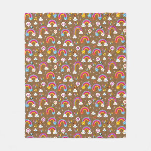niedliches Regenbogenmuster Fleecedecke