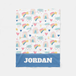 Niedliches Regenbogenmuster Fleecedecke