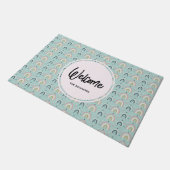 Niedliches Regenbogenmuster Fußmatte (Schrägansicht)