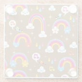 niedliches Regenbogenmuster Glasuntersetzer (Rückseite)