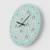Niedliches Regenbogenmuster Große Wanduhr (Winkel)