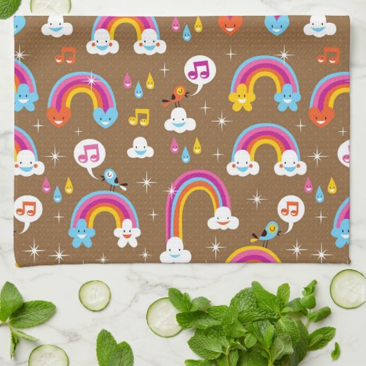 niedliches Regenbogenmuster Handtuch (Gefaltet)