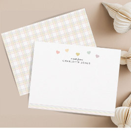 Niedliches Regenbogenmuster Herz Kids Stationery B Mitteilungskarte