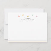 Niedliches Regenbogenmuster Herz Kids Stationery B Mitteilungskarte (Vorderseite)