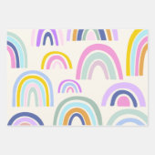 Niedliches Regenbogenmuster in hellen Nudeln Geschenkpapier Set (Vorderseite 3)