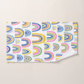 Niedliches Regenbogenmuster in Rosa und Gelb  Badhandtuch Set (Handtuch)