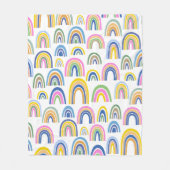 Niedliches Regenbogenmuster in Rosa und Gelb Fleecedecke (Vorderseite)