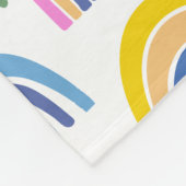 Niedliches Regenbogenmuster in Rosa und Gelb Fleecedecke (Ecke)