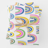 Niedliches Regenbogenmuster in Rosa und Gelb Geschenkpapier Set (Beispiel)