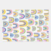 Niedliches Regenbogenmuster in Rosa und Gelb Geschenkpapier Set (Vorderseite)