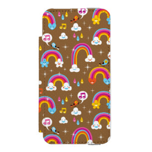 niedliches Regenbogenmuster Incipio Watson™ iPhone 5 Geldbörsen Hülle