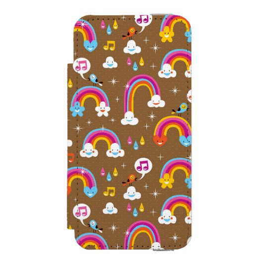 niedliches Regenbogenmuster Incipio iPhone Geldbeutel-Hülle (Folio Vorderseite)