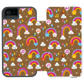 niedliches Regenbogenmuster Incipio iPhone Geldbeutel-Hülle (Folio Geöffnet)