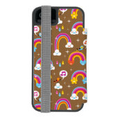 niedliches Regenbogenmuster Incipio iPhone Geldbeutel-Hülle (Folio Rückseite)