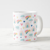 Niedliches Regenbogenmuster Jumbo-Tasse (Vorderseite Rechts)