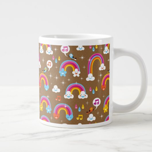 niedliches Regenbogenmuster Jumbo-Tasse (Rechts)