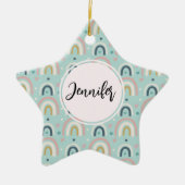 Niedliches Regenbogenmuster Keramik Ornament (Vorne)