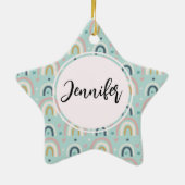 Niedliches Regenbogenmuster Keramik Ornament (Hinten)