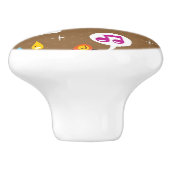 niedliches Regenbogenmuster Keramikknauf (Seitenansicht)