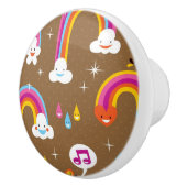 niedliches Regenbogenmuster Keramikknauf (Rechts)