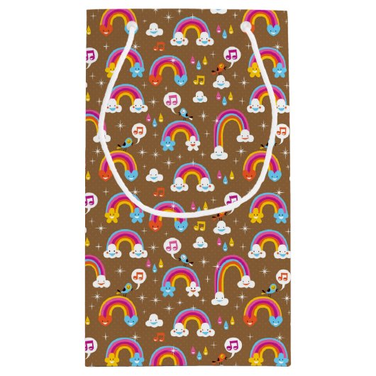 niedliches Regenbogenmuster Kleine Geschenktüte (Rückseite)