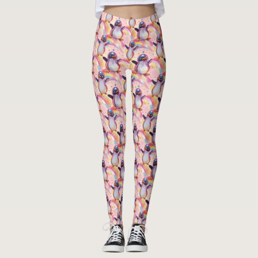 Niedliches Regenbogenmuster Leggings (Vorderseite)
