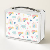 Niedliches Regenbogenmuster Metall Brotdose (Rückseite)