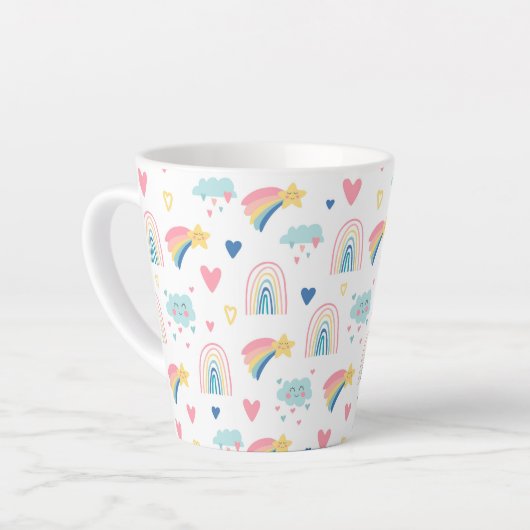 Niedliches Regenbogenmuster Milchtasse (Linke Ecke)