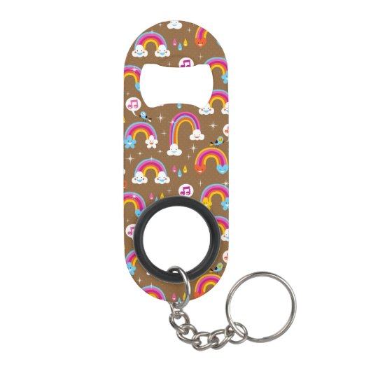 niedliches Regenbogenmuster Mini Flaschenöffner (Rückseite)