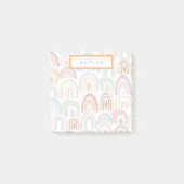 Niedliches Regenbogenmuster-Monogramm Post-it Klebezettel (Vorderseite)