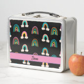 Niedliches Regenbogenmuster Personalisierter Name Metall Brotdose (Beispiel)