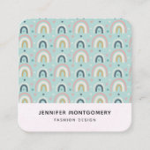 Niedliches Regenbogenmuster Quadratische Visitenkarte (Vorderseite)