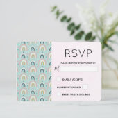 Niedliches Regenbogenmuster RSVP Karte (Stehend Vorderseite)