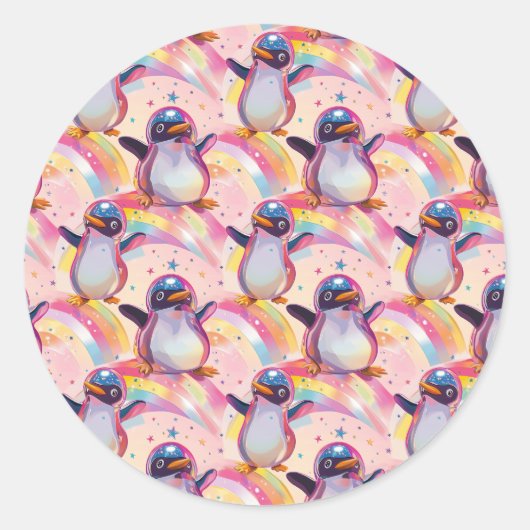 Niedliches Regenbogenmuster Runder Aufkleber (Vorderseite)
