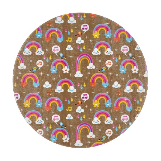 niedliches Regenbogenmuster Schneidebrett (Vorderseite)