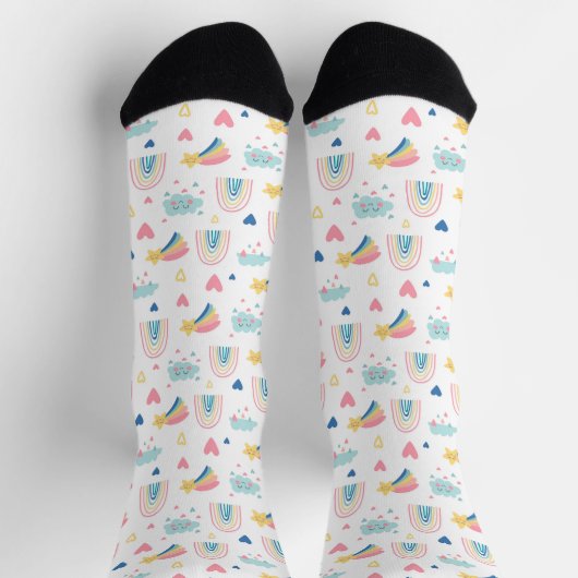 Niedliches Regenbogenmuster Socken (Oben)