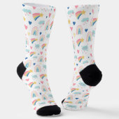 Niedliches Regenbogenmuster Socken (Gewinkelt)