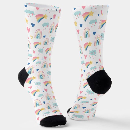 Niedliches Regenbogenmuster Socken (Gewinkelt)