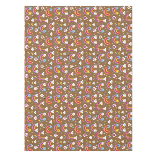 niedliches Regenbogenmuster Tischdecke (Vorderseite)