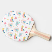 Niedliches Regenbogenmuster Tischtennis Schläger (Seitenansicht)